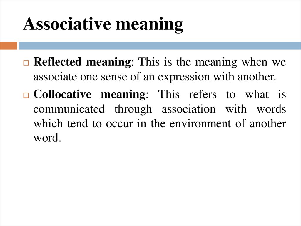 Associative meaning