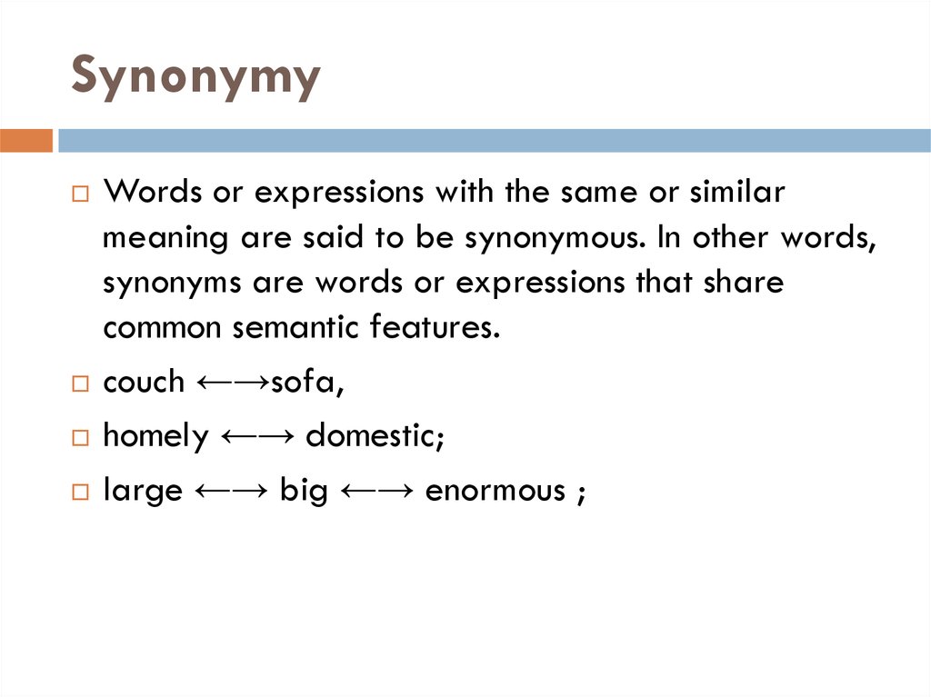 Synonymy