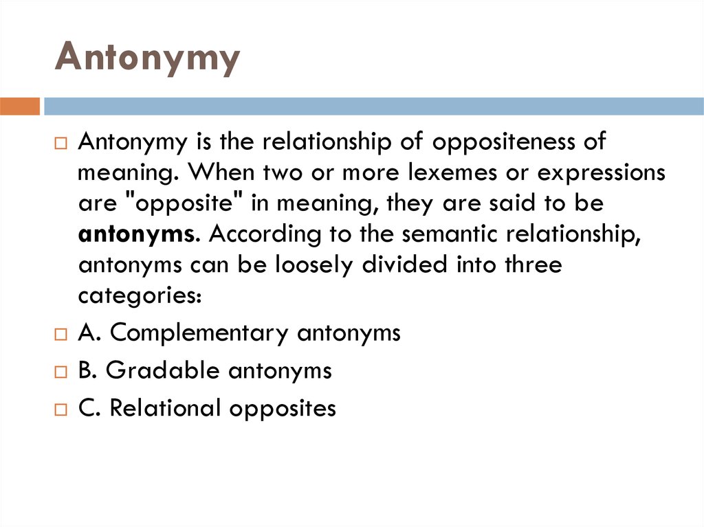Antonymy