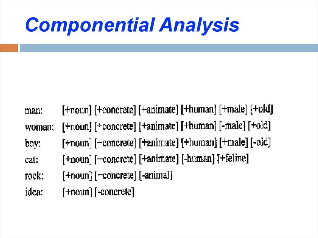 Componential Analysis