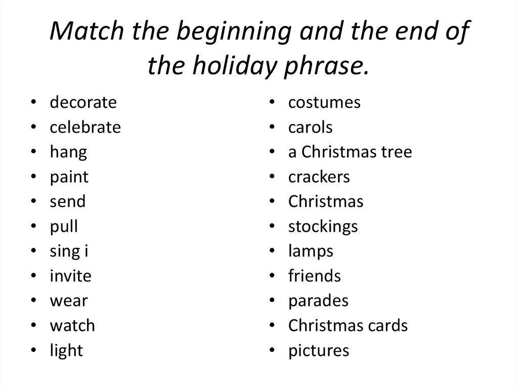 Holiday phrases