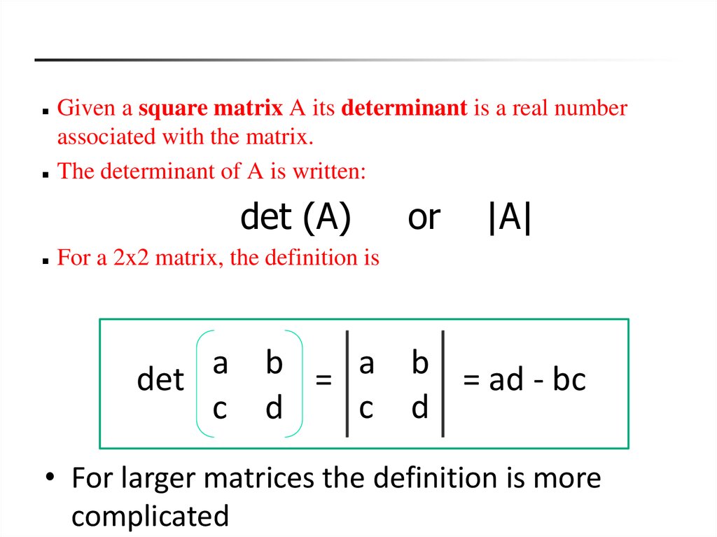 determinant of a matrix