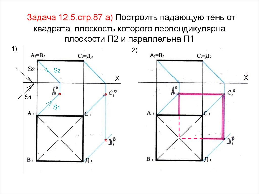 Постройте на координатной плоскости четырехугольник abcd. Плоскость перпендикулярная плоскости п1. Плоскость параллельная п1. Построение проекции квадрата. Проекция квадрата на плоскость.