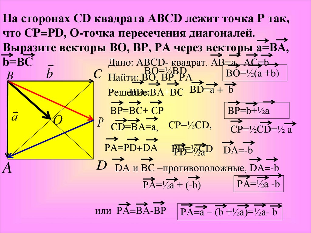 Решение задач по теме векторы 9 класс презентация