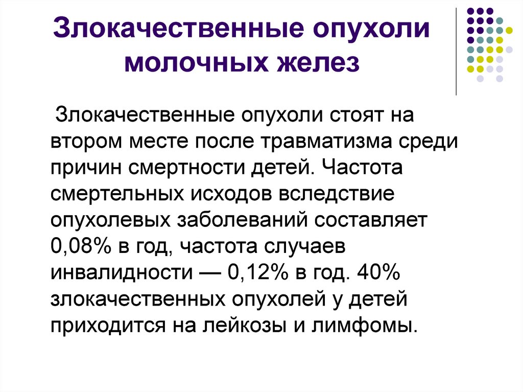 Злокачественные опухоли молочных желез