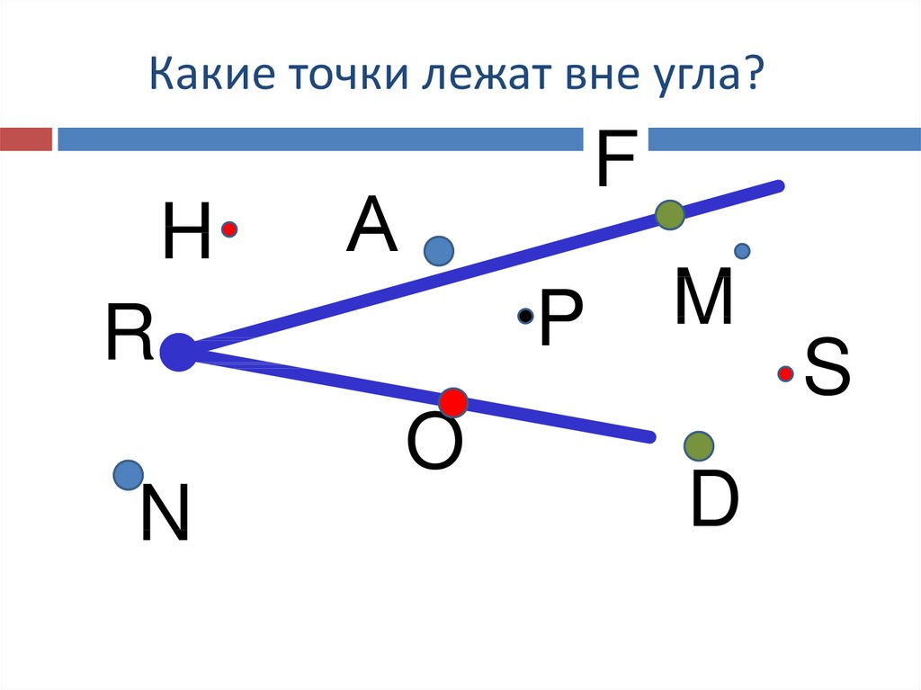 Какие из точек изображенных на рисунке 17 лежат внутри угла на какие вне этого угла