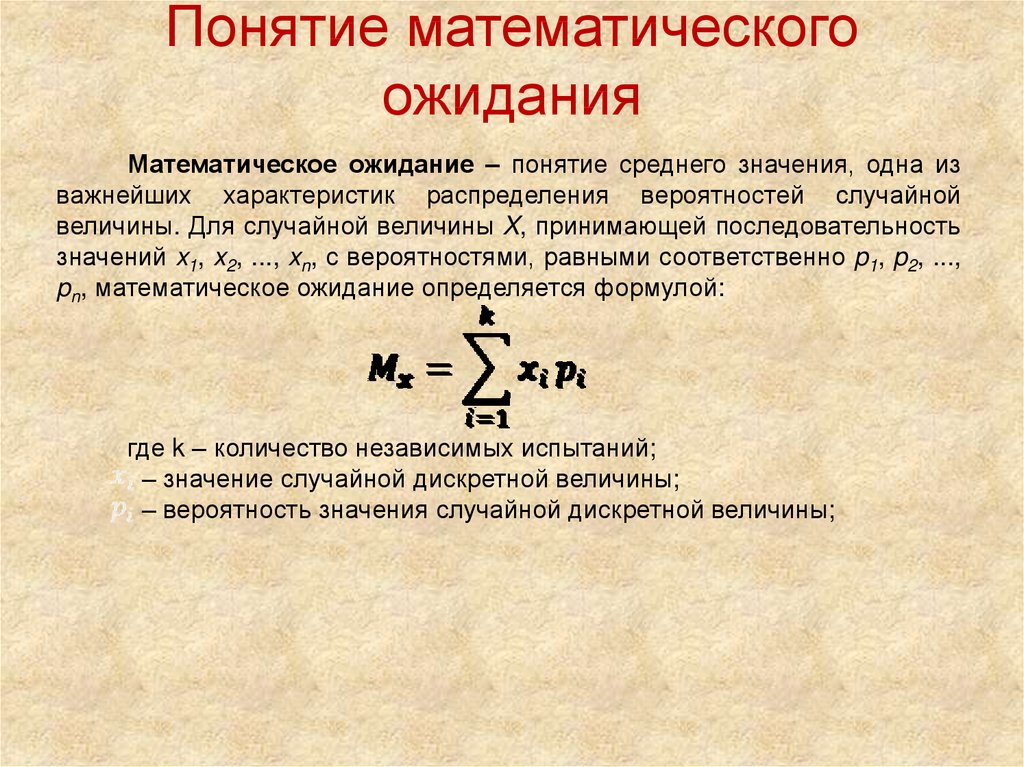 Математическое ожидание презентация