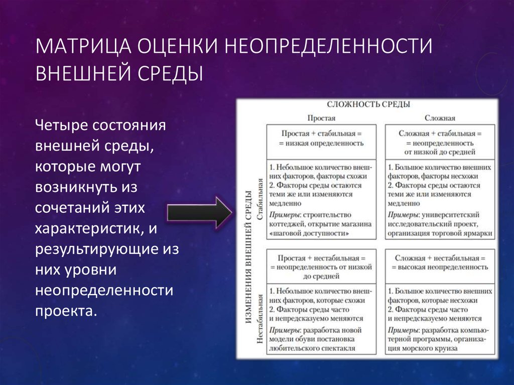 Неопределенность окружения проекта это