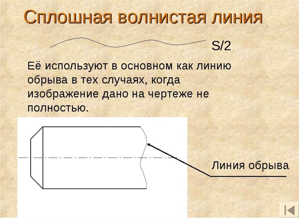 Сплошная волнистая линия применяется для изображения