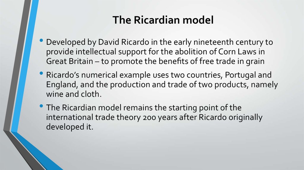 The Ricardian model