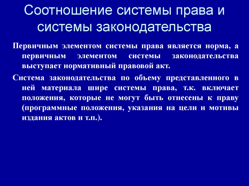 Система права и система законодательства проект