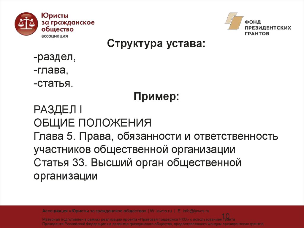 Автономная некоммерческая организация устав образец