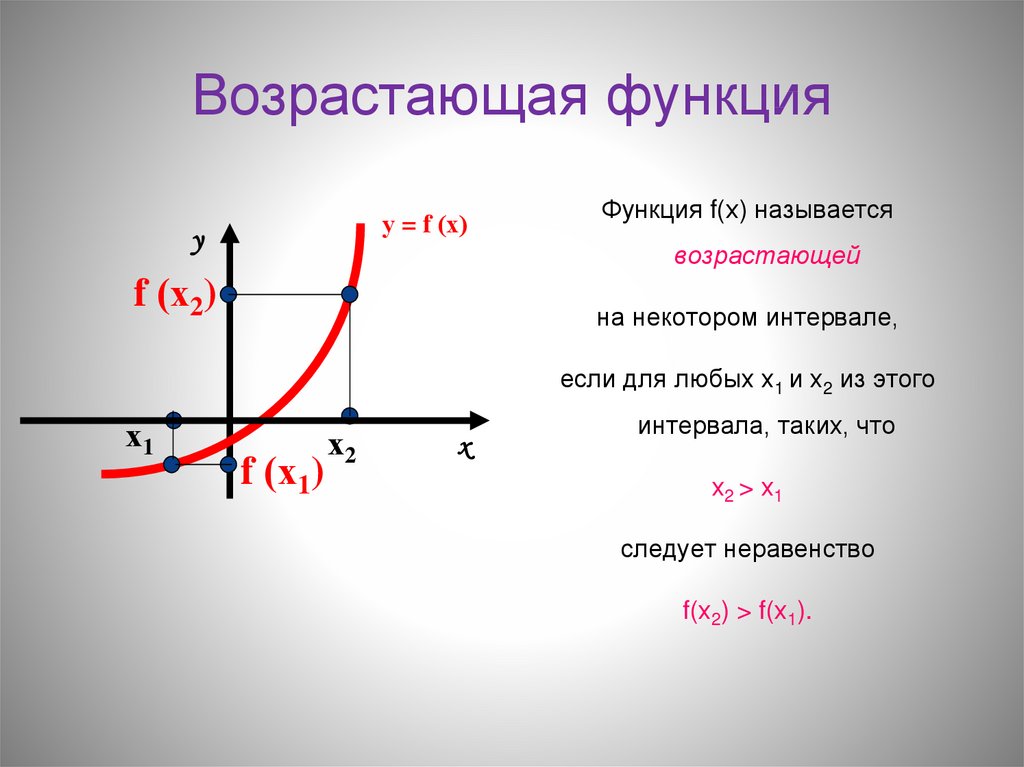 Что является функции y b. Какие функции называются возрастающими примеры. Возрастающая функция примеры. Формула возрастающей и убывающей функции. Возрастающая и убывающая функция.