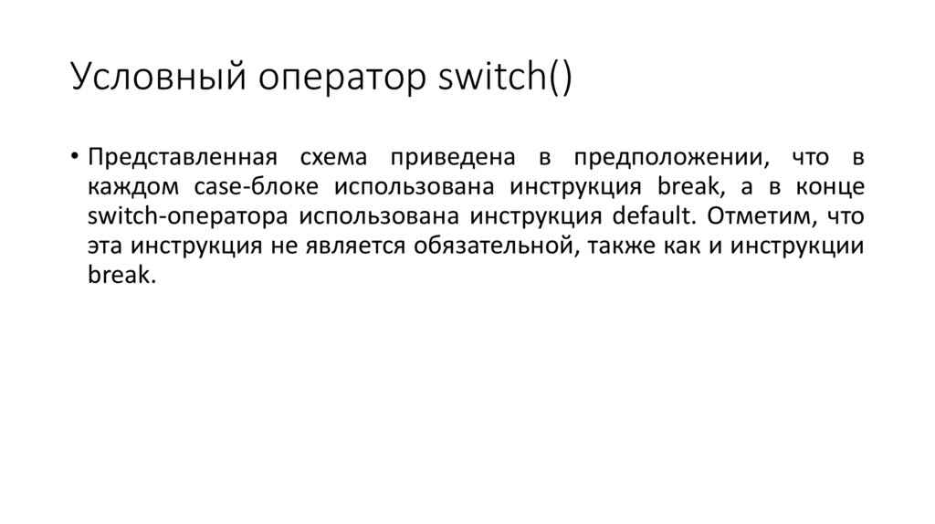 Условный оператор switch()