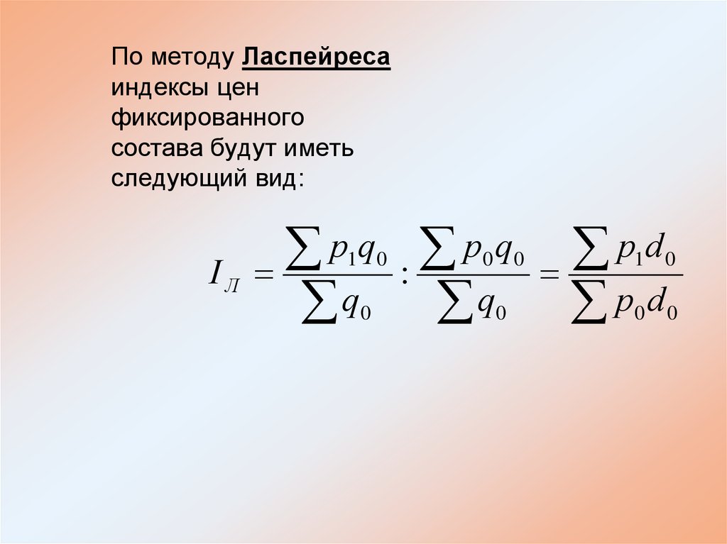 Индекс ласпейреса формула