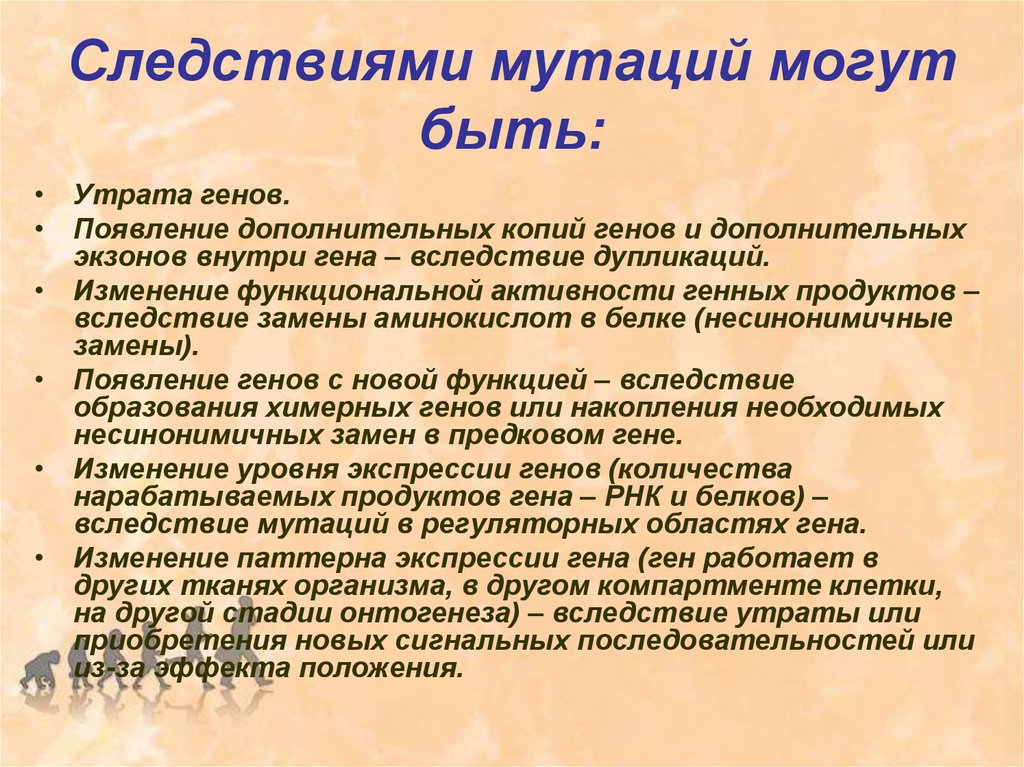 Появление генов. Генные мутации следствие. Следствием мутации Гена являются:. Изменение внутри Гена. Мутации в регуляторной части Гена.