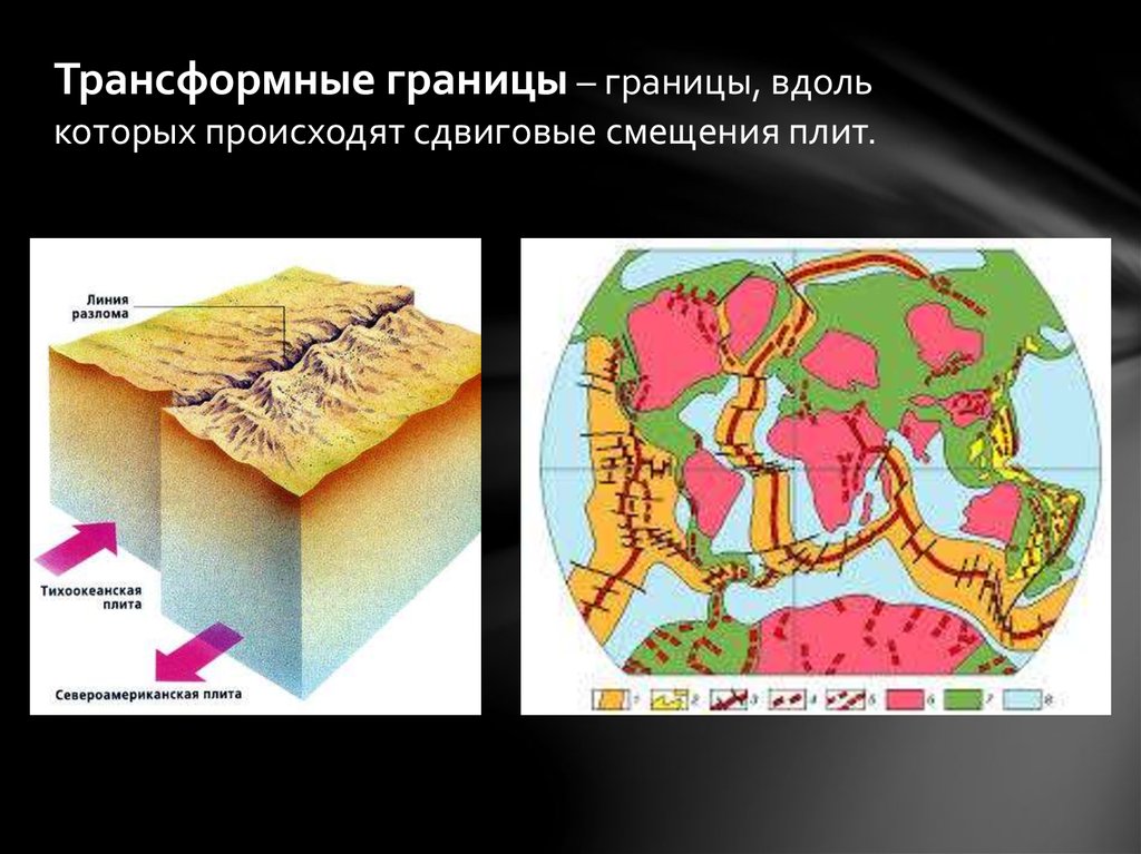 Гипотеза тектоники плит. Трансформные литосферные границы литосферных плит. Тектоника плит трансформный разлом. Сдвиг литосферных плит трансформный разлом. Трансформные границы плит.