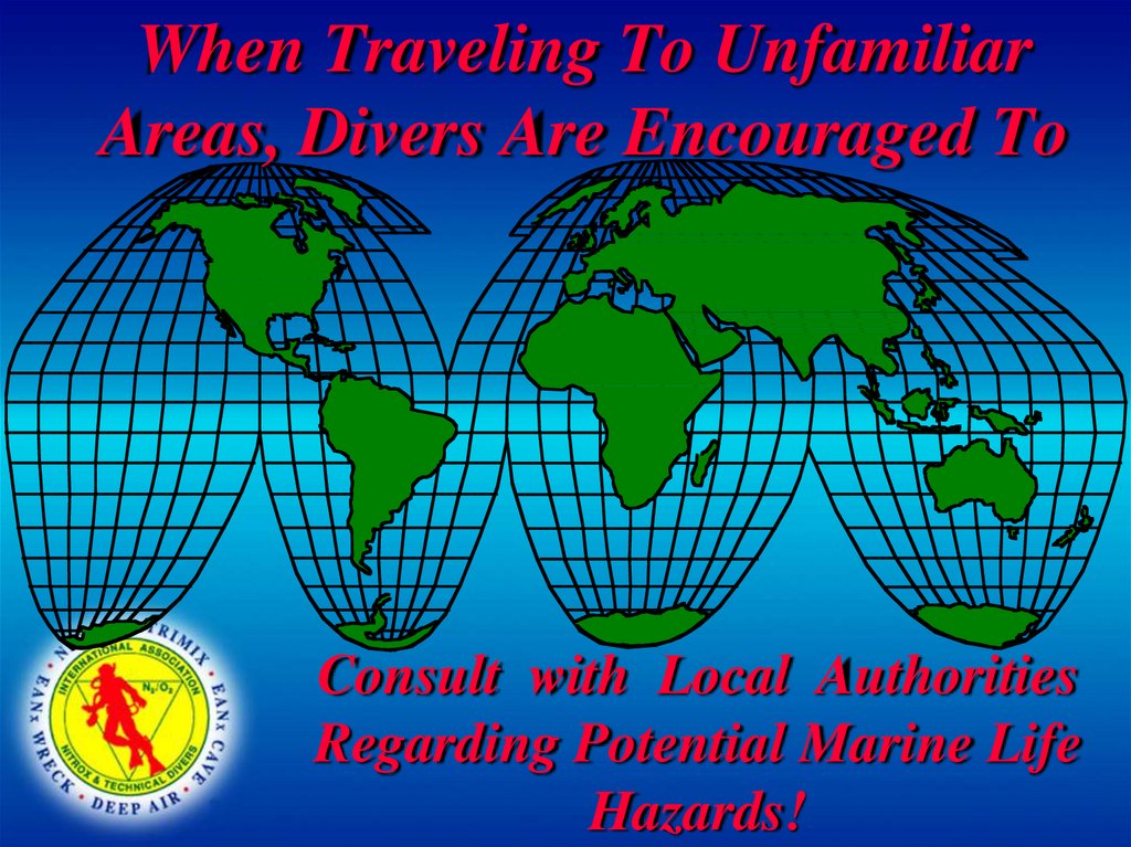 When Traveling To Unfamiliar Areas, Divers Are Encouraged To