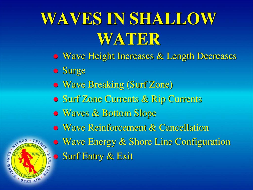 WAVES IN SHALLOW WATER