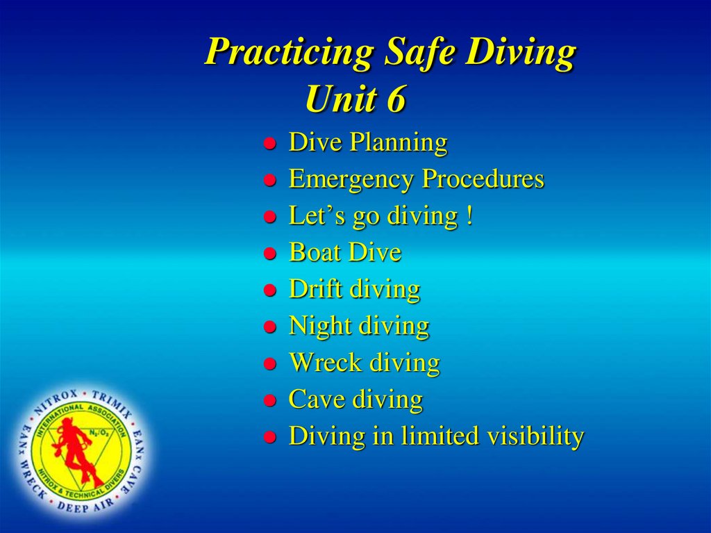 Practicing Safe Diving Unit 6