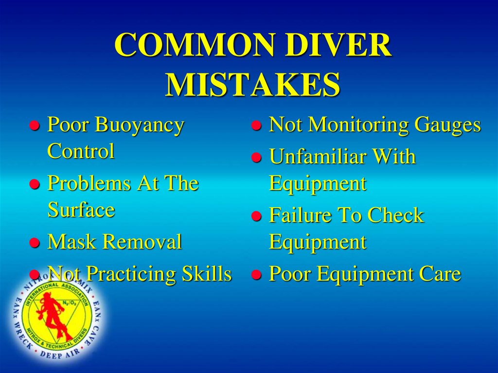 COMMON DIVER MISTAKES