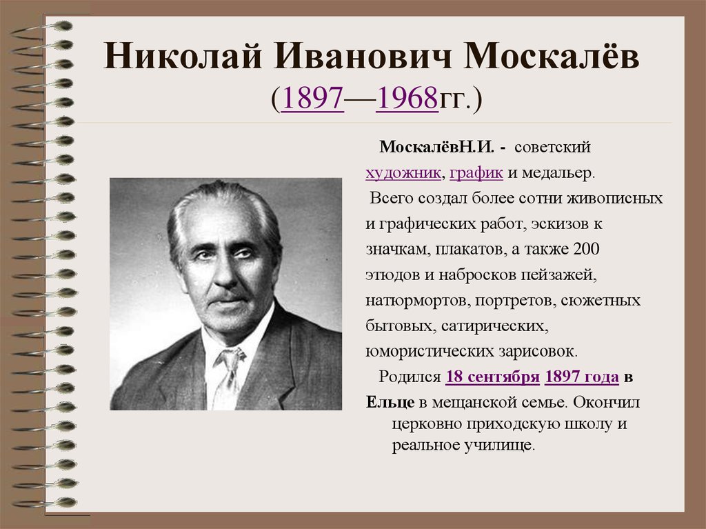 Николай Иванович Москалёв  (1897—1968гг.)
