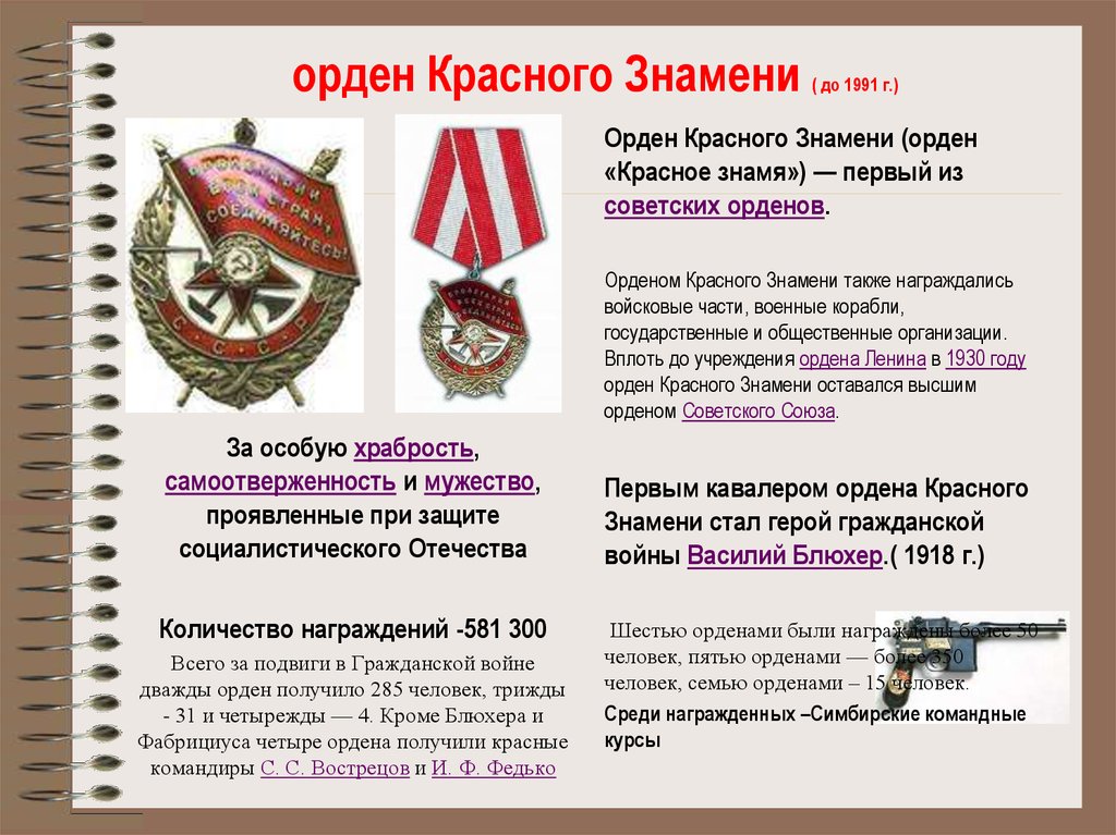 орден Красного Знамени ( до 1991 г.)