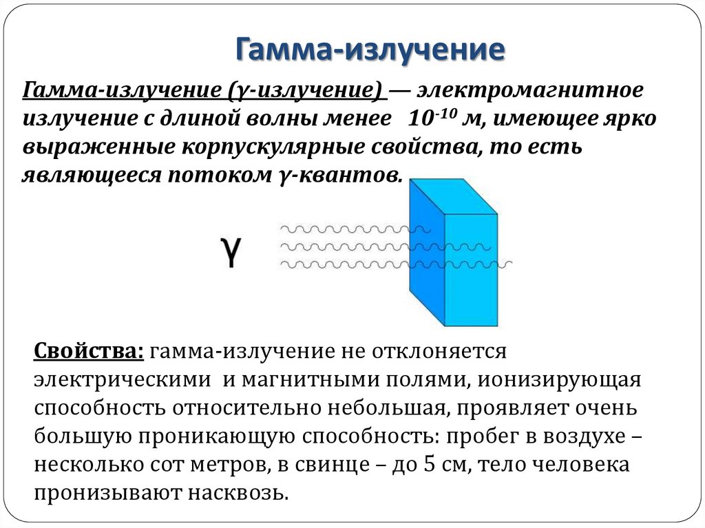 Схема гамма излучения