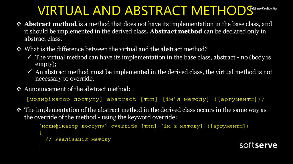VIRTUAL AND ABSTRACT METHODS