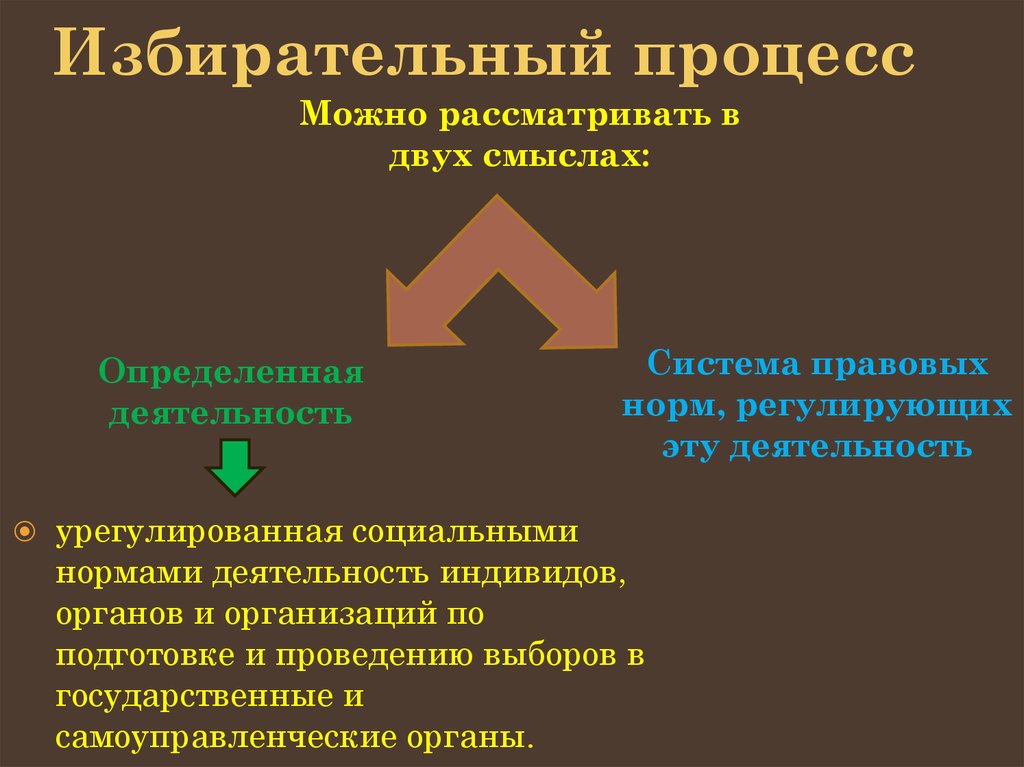 Избирательное право и избирательный процесс план