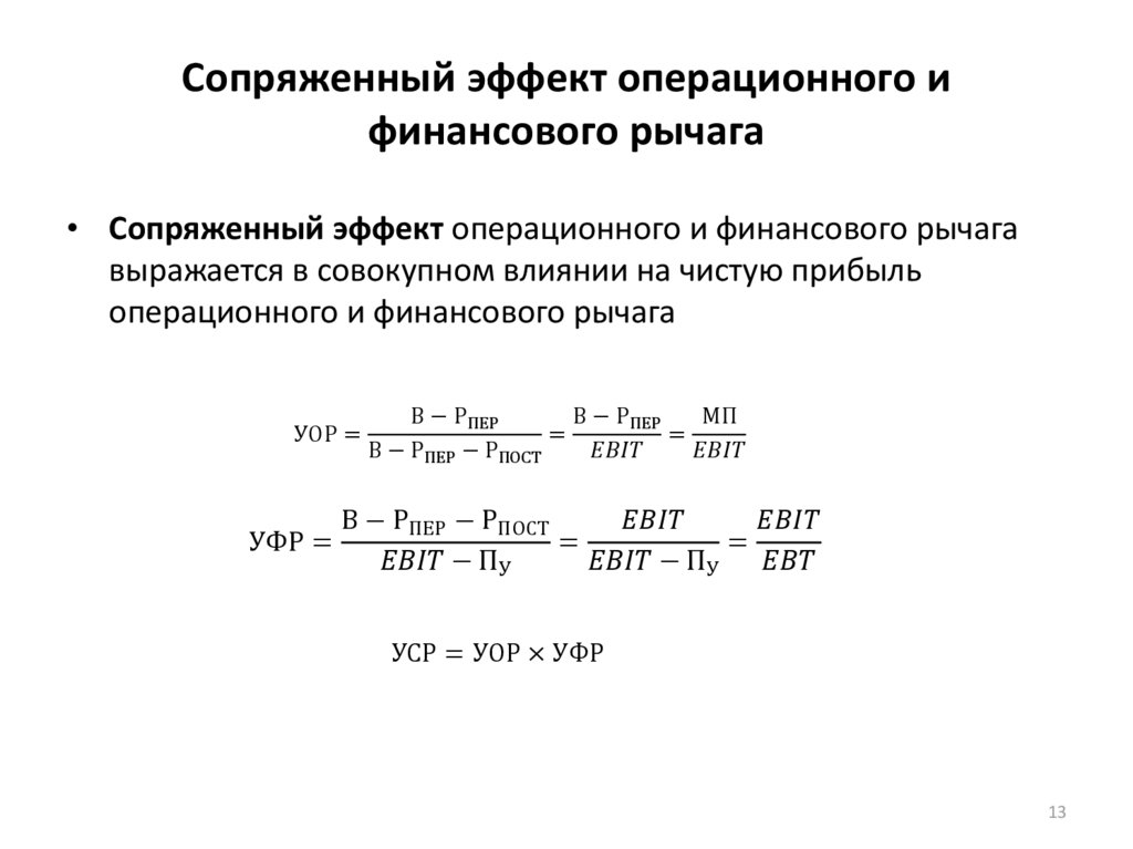 Сопряженный эффект операционного и финансового рычага