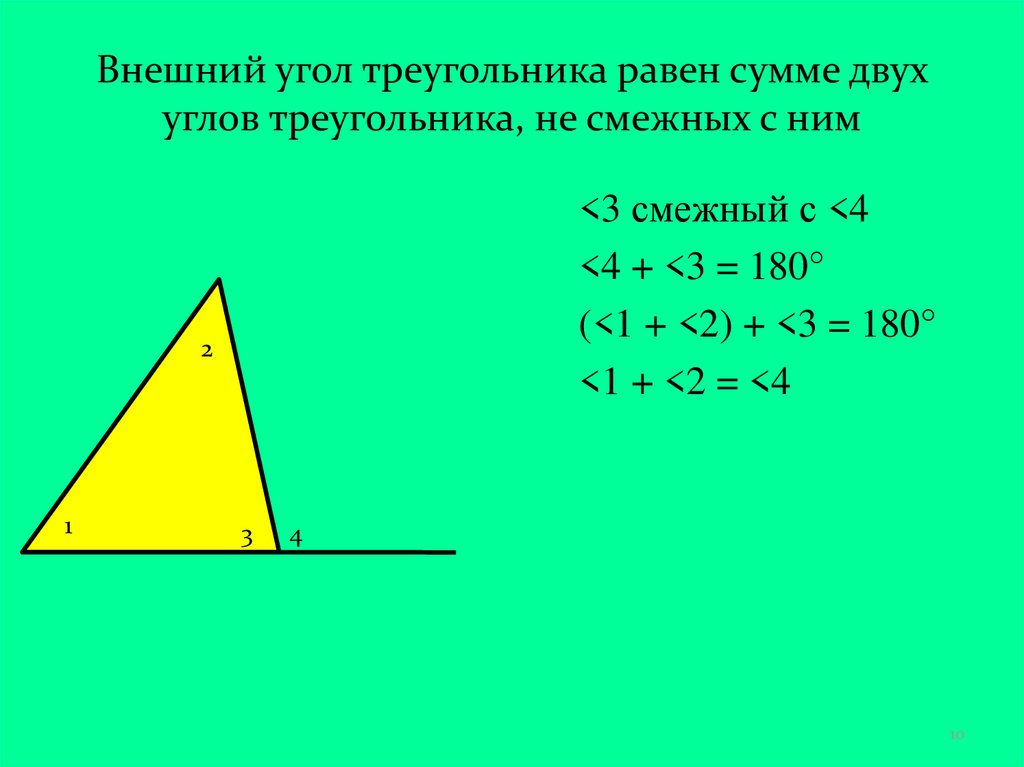 Внешний угол треугольника равен 150