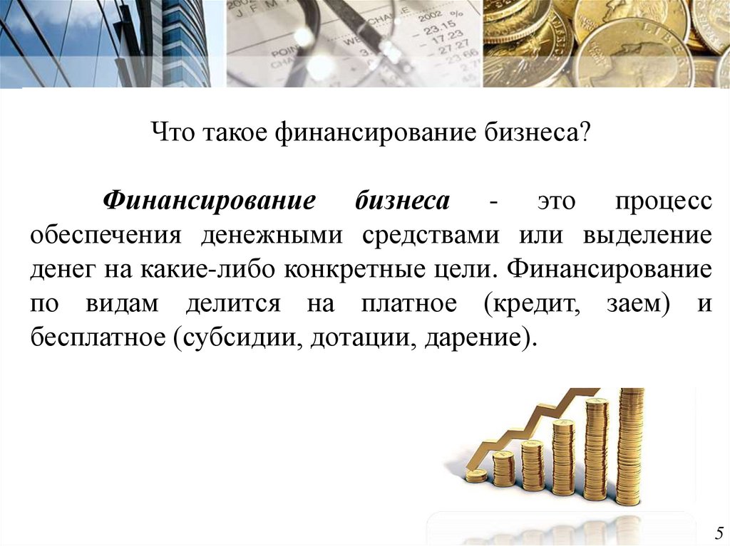 Либо конкретной. Финансирование. Финансирование это выделение денежных средств. Цели финансирования бизнеса. Обеспеченные деньги.