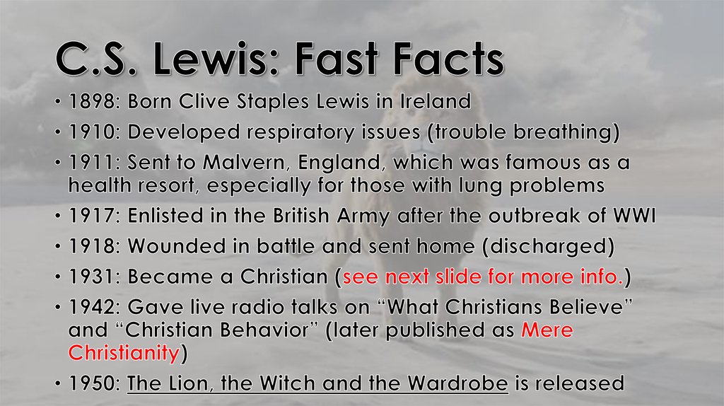 C.S. Lewis: Fast Facts