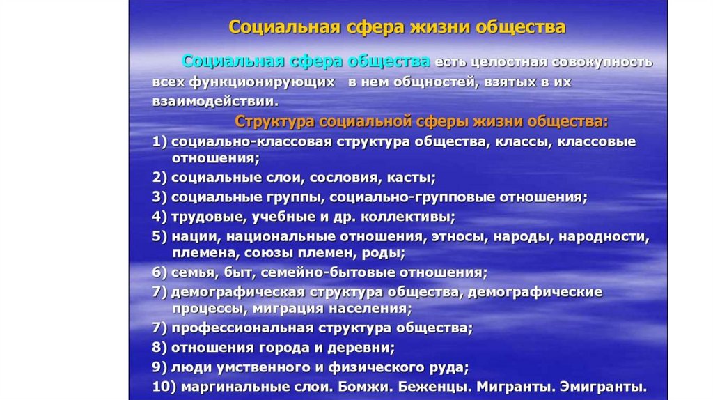 Социальная сфера современного общества 6 класс презентация