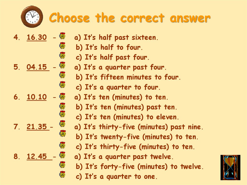 Task 1 choose the correct answer