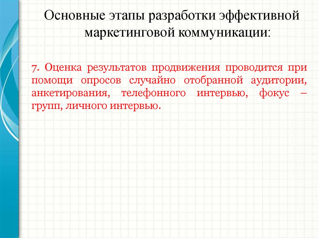 Проводится в основных областях. Этапы разработки эффективной маркетинговой коммуникации.