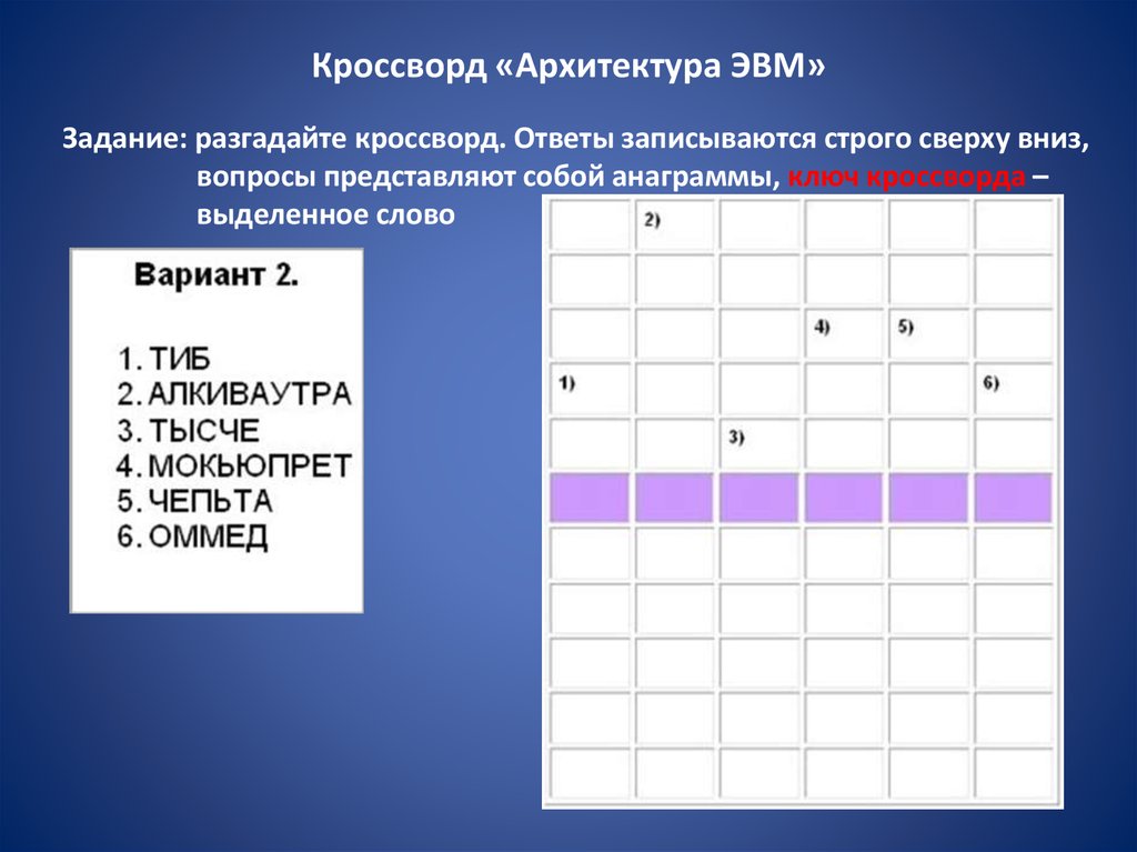 Кроссворд по архитектуре