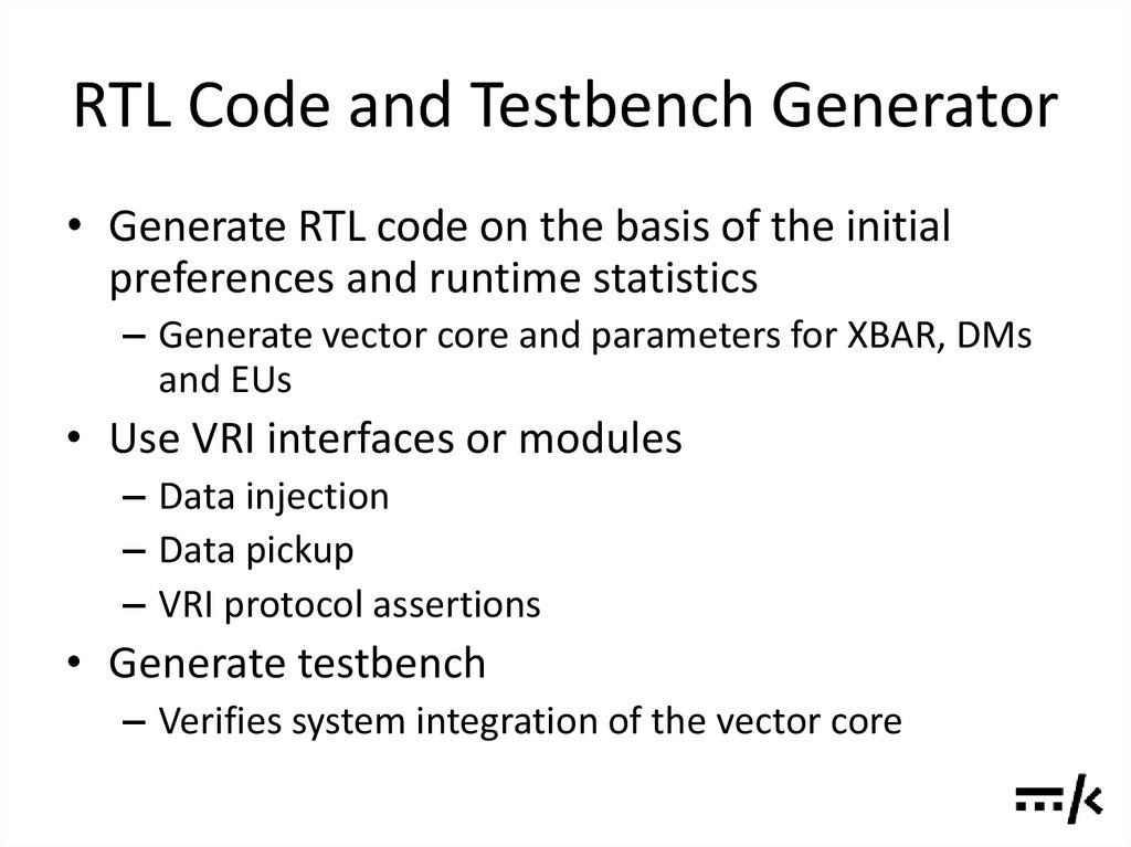 RTL Code and Testbench Generator
