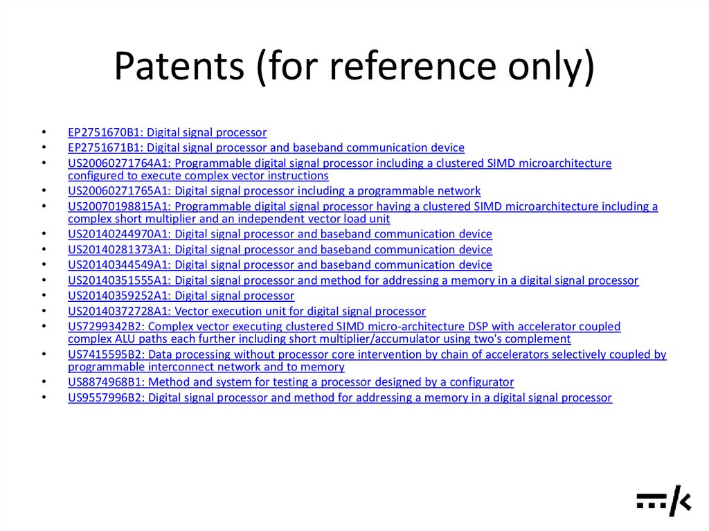 Patents (for reference only)