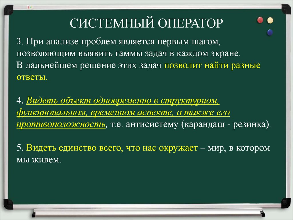 Системный оператор. Системный оператор задачи. Системный оператор функции. Системный оператор системы и антисистемы.