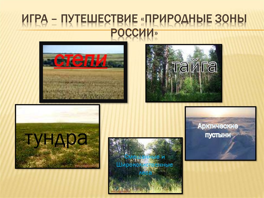 Игра – путешествие «Природные зоны россии»