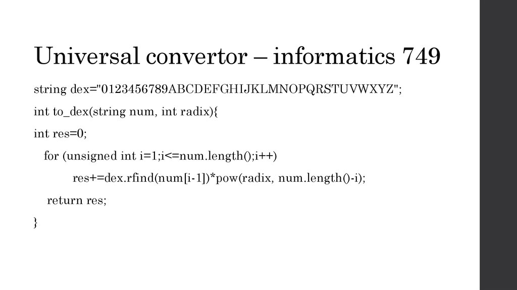 Universal convertor – informatics 749