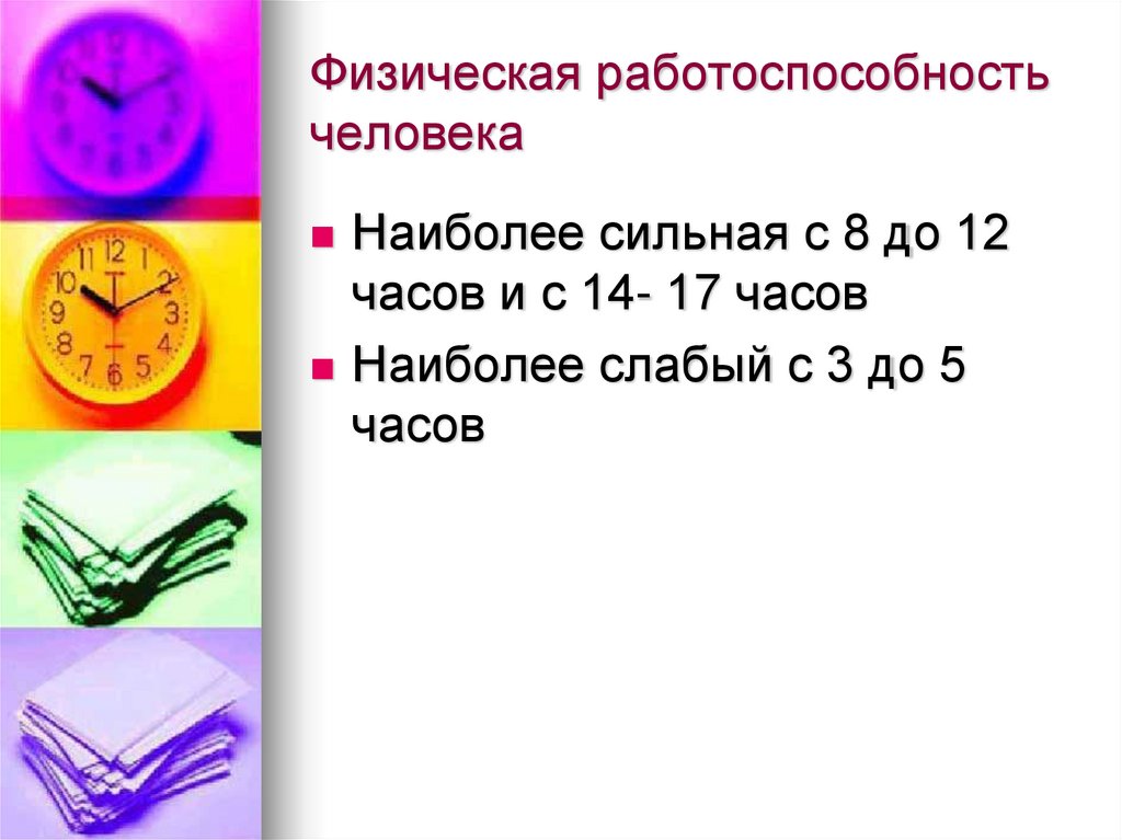 Время суток наиболее низкой работоспособности человека