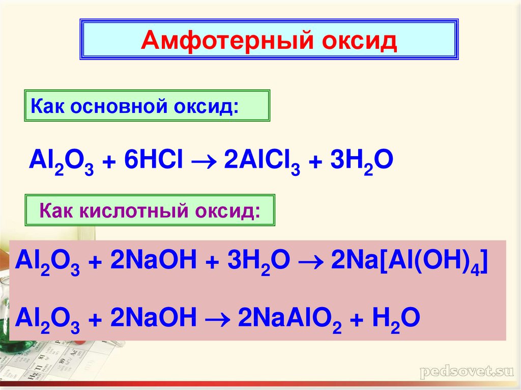 Al2o3 амфотерный оксид
