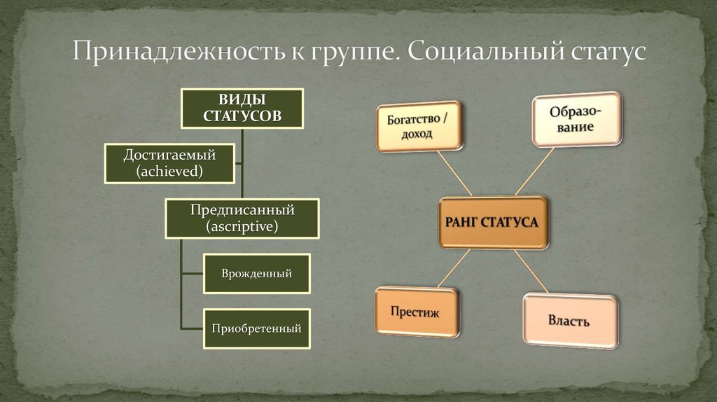 Принадлежность к определенной социальной группе