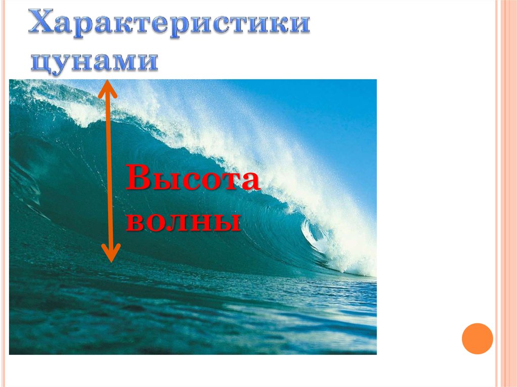 Характеристики цунами