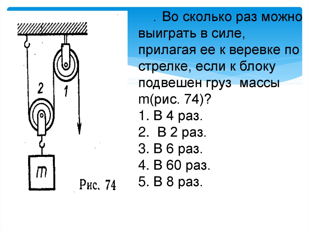 Показанный на рисунке подвижный блок