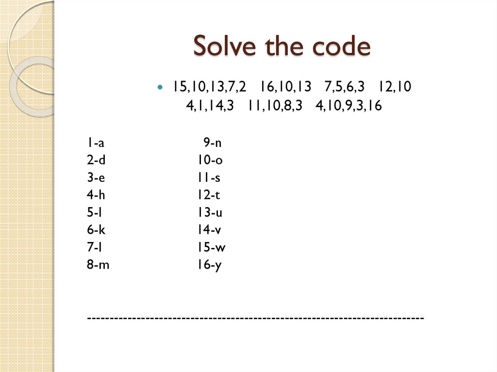 Solve the code