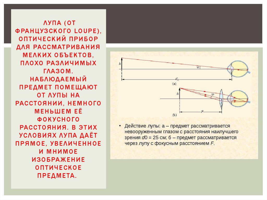 Схема лупы физика